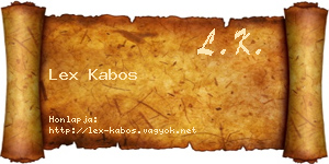 Lex Kabos névjegykártya